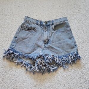American Apparel High Rise raw frayed him cut off Distressed short Summer Beach